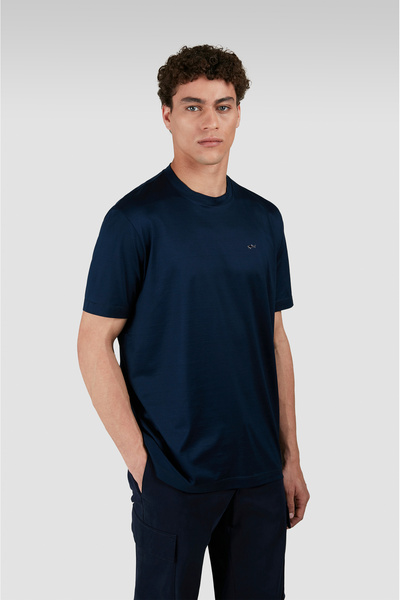 PAUL&SHARK Erkek Marka Logolu Pamuklu Normal Kalıp Günlük Lacivert-Gold T-Shirt