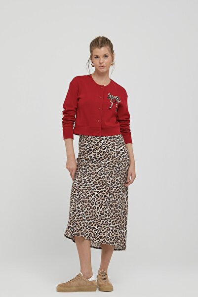 Naar Γυναικεία ψηλόμεση άνετη καθημερινή φούστα λεοπάρ