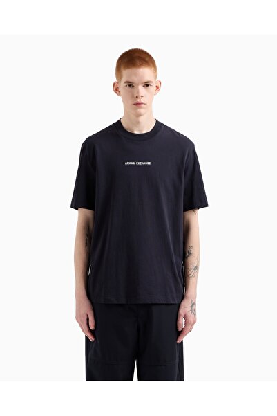Armani Exchange Ανδρικό μπλουζάκι κανονικής εφαρμογής, 100% βαμβακερό, με λογ...