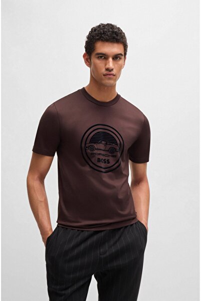 BOSS Erkek Porsche Logolu Pamuklu 642 T-Shirt