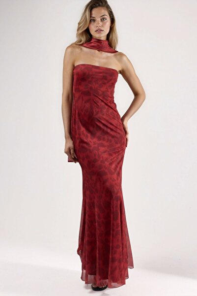 Hiccup Στράπλες φόρεμα με λουλουδάτο μοτίβο με τούλι Bodycon Maxi