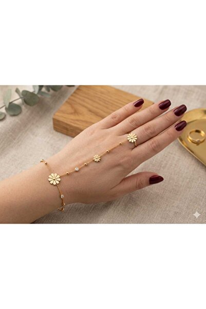 TLSMACCESORIES ÇELİK ŞAHMERAN YÜZÜKLÜ GOLD