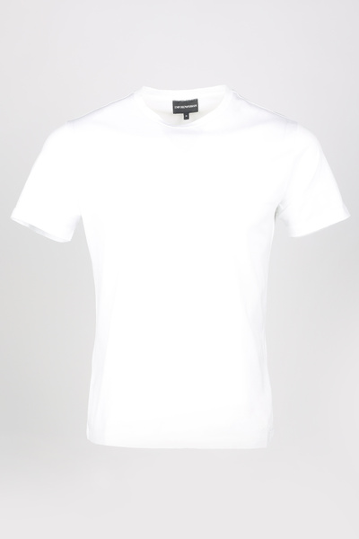 Emporio Armani Erkek Logolu Kısa Kollu Pamuklu Beyaz T-Shirt