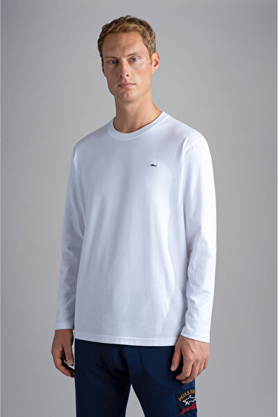 PAUL&SHARK Ανδρικό 100% βαμβακερό βασικό μακρυμάνικο μπλουζάκι με λογότυπο μά...