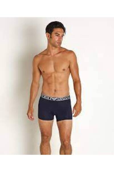Emporio Armani Men's Comfortable Cut Navy Blue Boxer Briefs with Elastic Wais...