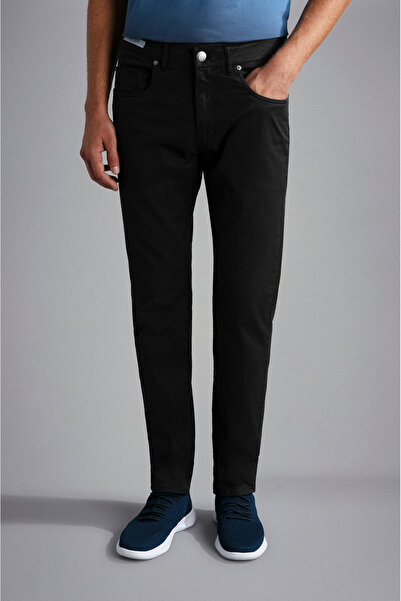 PAUL&SHARK Erkek Slim Fit Jean Pamuk Karışımlı 5 Cepli Siyah Pantolon