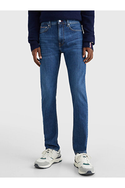 Tommy Hilfiger Erkek Denim Normal Belli Düz Model Günlük Kullanım Mavi Jeans