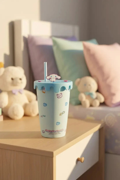 SANRIO Lisanslı Cinnamoroll Tatlı Fabrikası Kapaklı Pipetli Seramik Bardak – ...
