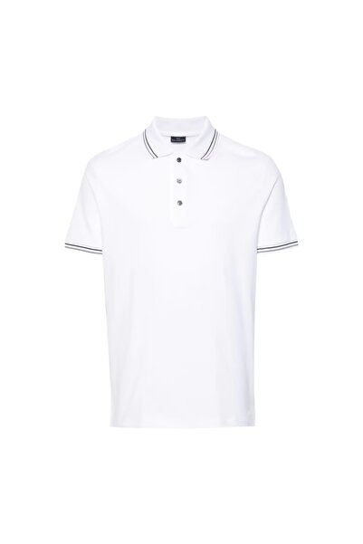 PAUL&SHARK Erkek Polo Yaka Düğme Kapamalı Kısa Kollu Beyaz Polo Yaka T-Shirt