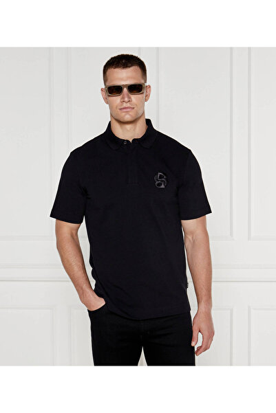 BOSS Erkek Pamuklu Polo Yaka Kısa Kollu Günlük Kullanım Siyah Polo Yaka T-Shirt