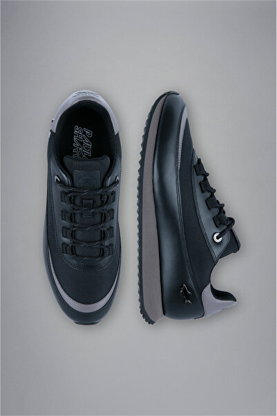 PAUL&SHARK Erkek Deri Rahat Taban Günlük Kullanım Siyah Sneaker