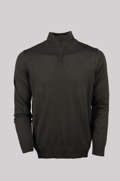 Emporio Armani Men's Brand Logo Detailed Stand Collar Zipper Closure Black Sw...