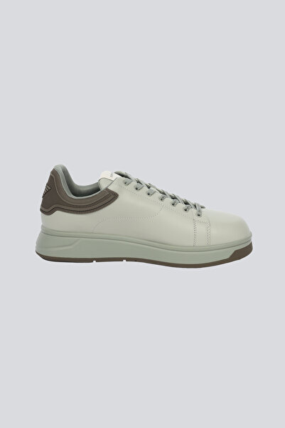 Emporio Armani Erkek %100 Deri Marka Logolu Haki Sneaker X4X264 XN001-U553