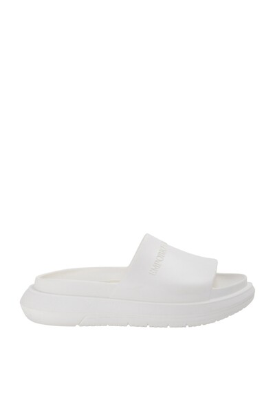 Emporio Armani Men's High-Sole Logo Casual White Sandals