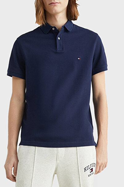 Tommy Hilfiger Ανδρικό υφαντό μπλουζάκι με λαιμόκοψη πόλο και κοντό μανίκι, κ...