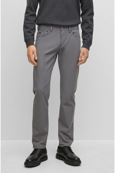 BOSS Erkek Slim Fit Düz Dar Kesim Gri1 Pantolon