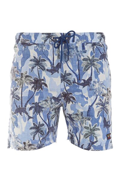 PAUL&SHARK Ανδρικό μαγιό με κανονική εφαρμογή και σχέδιο σε μπλε χρώμα