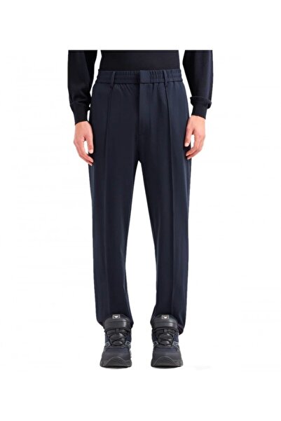Emporio Armani Erkek Beli Lastikli Rahat Kesim Bol Paça Lacivert Pantolon