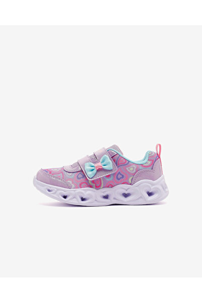 SKECHERS HEART LIGHTS BOOGIE LAND Küçük Kız Çocuk Mor Işıklı Spor Ayakkabı 30...