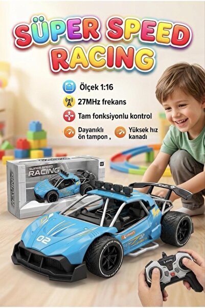 Tıfıl Toys Uzaktan Kumandalı Full Yön Fonksiyonlu Mavi Şarjlı 1:16 Duman Efek...