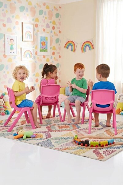 Fiore 4'Lü Set Büyük Şirin Çocuk Sandalyesi Pembe