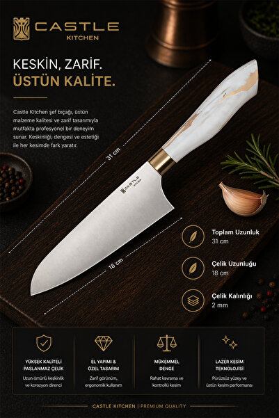 CASTLE KITCHEN Papatya Serisi Mutfak Bıçak Seti