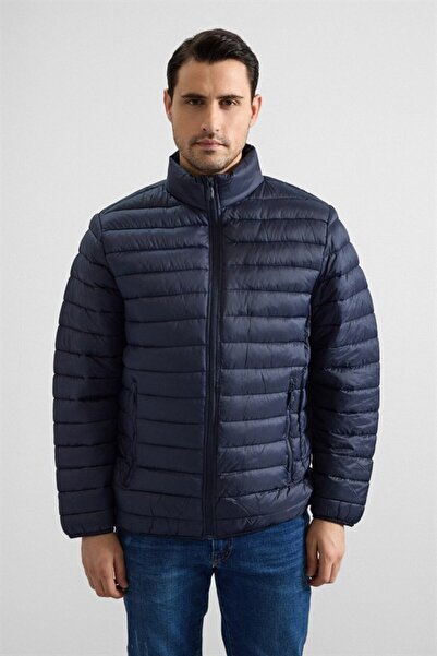 SÜVARİ Lacivert Slim Cepsiz Mont