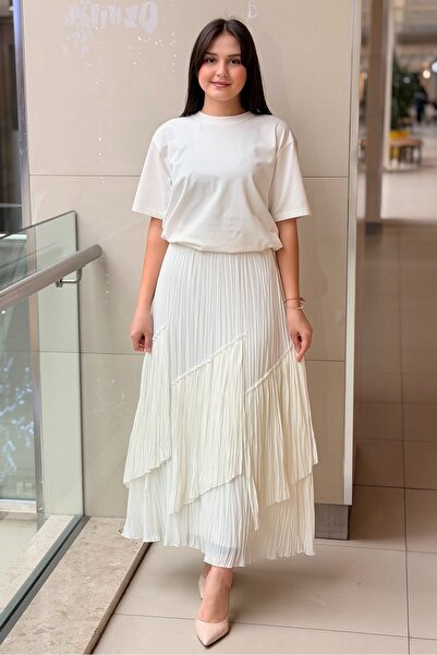 sentez giyim Sentez Viola Piecewise Pleated Skirt