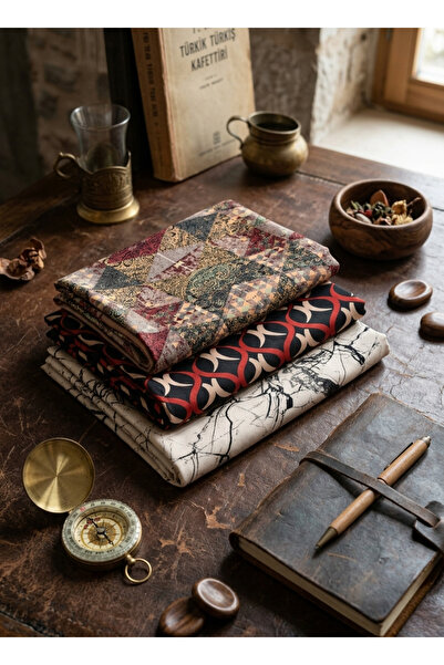 AFVENTE Μαρμάρινο, Πέισλι, Γεωμετρικό Σχέδιο Μαλακό Σάλι Βαμβάκι Αγοράστε 3 Π...