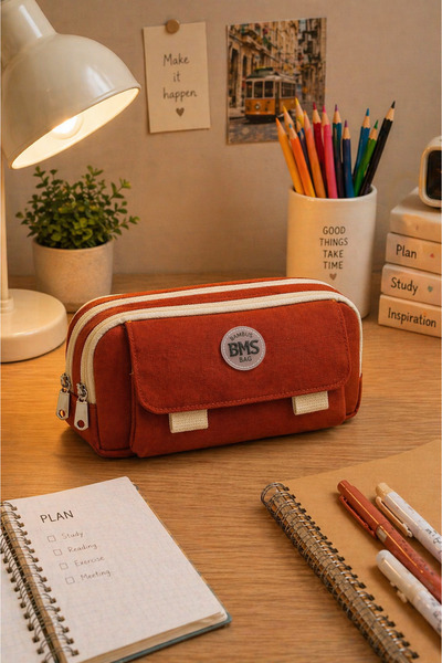 Bambus Υφασμάτινη θήκη για στυλό/μολύβια μεγάλης χωρητικότητας με 3 θήκες και...