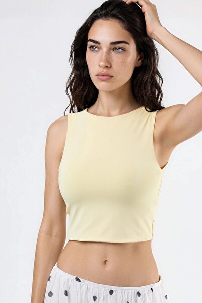 Hiccup BUSEM Πλεκτή Μπλούζα με Λαιμόκοψη Kayak και Χωρίς Μανίκια