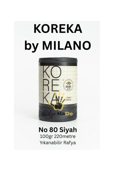 Milano Κορέκα μπάι - 80 Μαύρο Μονό Νήμα 100γρ 220 μέτρα ΠΛΕΝΕΤΑΙ ΡΑΦΙΑ