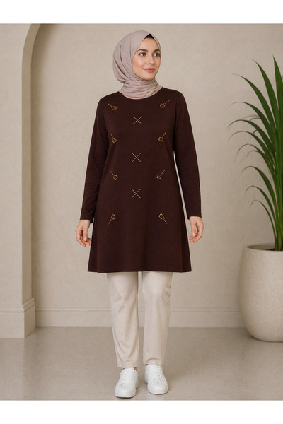 Mutlu City Medium Stone and Above Mother Combed Cotton Tunic 30644