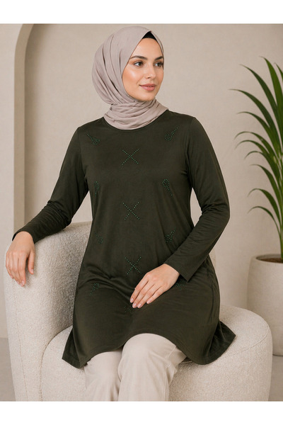 Mutlu City Medium Stone and Above Mother Combed Cotton Tunic 30644