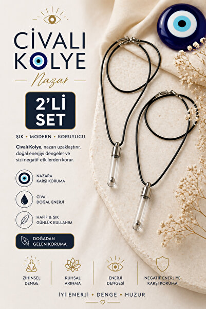 Aktarzane Civalı Kolye Nazar Kolyesi 2 adet bestfriend kolye avantajlı iki kolye