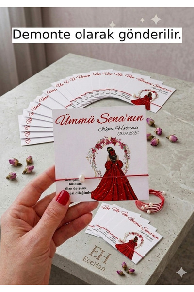 HEN GSM Kişiye Özel Şans Bilekliği Tasarlanabilir Isimli Söz Nişan Nikah Kına...