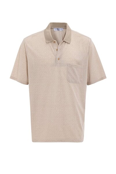 SÜVARİ Bej Regular Desenli Polo Yaka Tişört