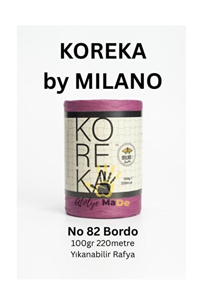 Milano Koreka by - 82 Bordo Tek Yumak 100gr 220 metri RAFFIA LAVABILĂ