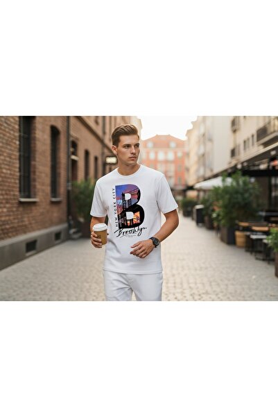 URBANTRENDSTORE Unisex Νέα Υόρκη Μπρούκλιν Τυπωμένο Απλό Βασικό Καλοκαιρινό Λ...