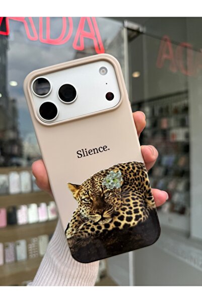 OVADA İphone 17 Pro Uyumlu Leopar Desenli Kamera Koruma Çıkıntılı Silikon Tel...
