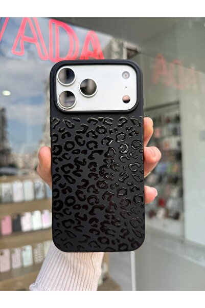 OVADA İphone 17 Pro Uyumlu Leopar Desenli Silikon Telefon Kılıfı