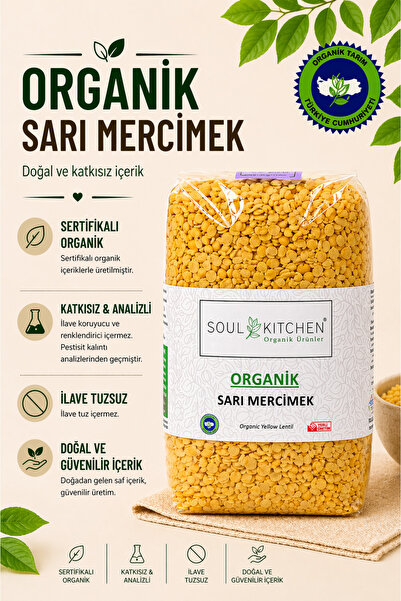 Soul Kitchen Organik Ürünler Organik Sertifikalı Sarı Mercimek Katkısız Anali...