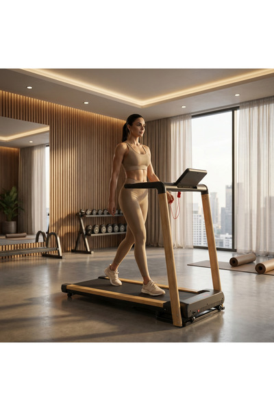 MY LIFE FITNESS جهاز المشي الكهربائي المنزلي AM-J 5 مزود بتقنية البلوتوث ونظام الطي الهيدروليكي لتوفير المساحة احصل عليه مع هدية مجانية