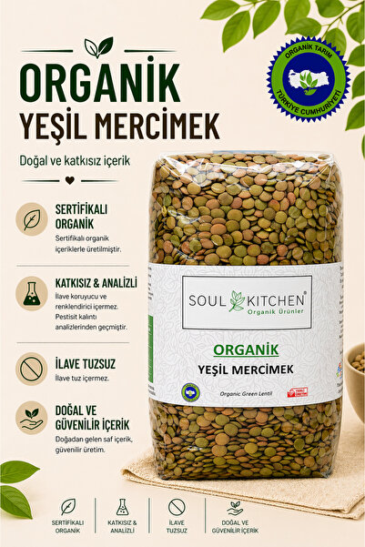 Soul Kitchen Organik Ürünler Organik Sertifikalı Yeşil Mercimek Yerli Katkısı...