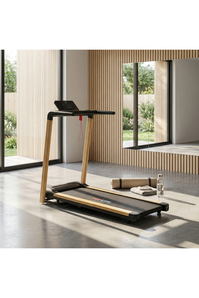 MY LIFE FITNESS جهاز المشي الكهربائي المنزلي AM-J 5 مزود بتقنية البلوتوث ونظام الطي الهيدروليكي لتوفير المساحة احصل عليه مع هدية مجانية