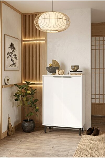 L'occi Concept Sleek 72 cm Ayakkabılık Metal Ayaklı 5 Raflı Beyaz SK1-W