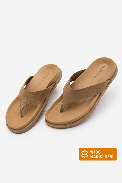 Marjin Γυναικείες σαγιονάρες από γνήσιο δέρμα, καθημερινές παντόφλες Tarkin C...