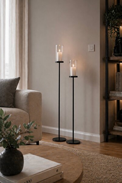 Changelier home design Modern Metal İkili Şamdan Seti 90–110 cm