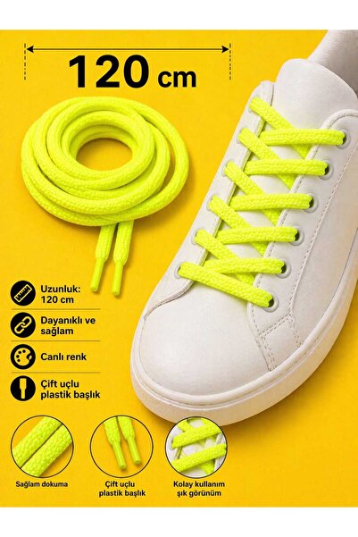 İMREN AKSESUAR Κίτρινο νέον 120 εκ. Κορδόνια παπουτσιών - 1 ζευγάρι