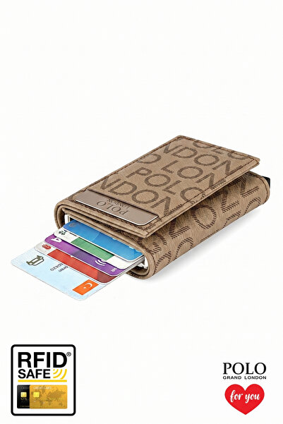 POLOGRAND London Γνήσιο πορτοφόλι Unisex με αυτόματο μηχανισμό με θήκη για κά...